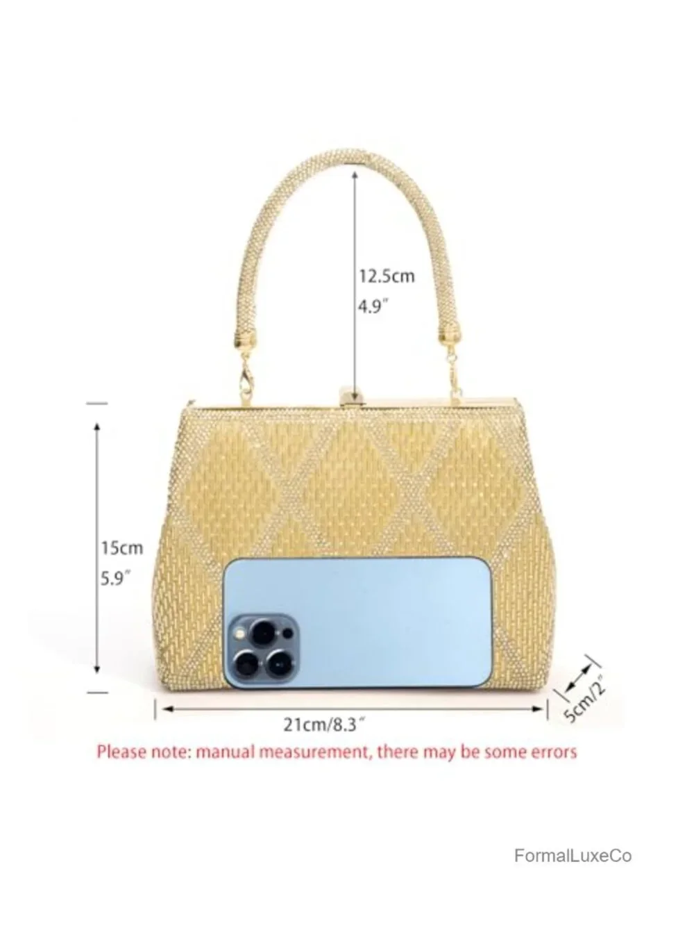Elegant Rhinestone Evening Clutch Purse with Detachable Straps for Weddings